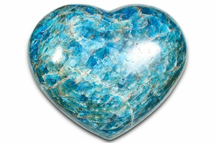 Polished Blue Apatite Heart - Madagascar #361753